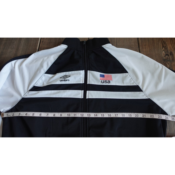 Umbro USA Track Jacket Mens XL Full Zip Soccer Olympic 2010s Black White Vtg Y2K - Picture 6 of 10